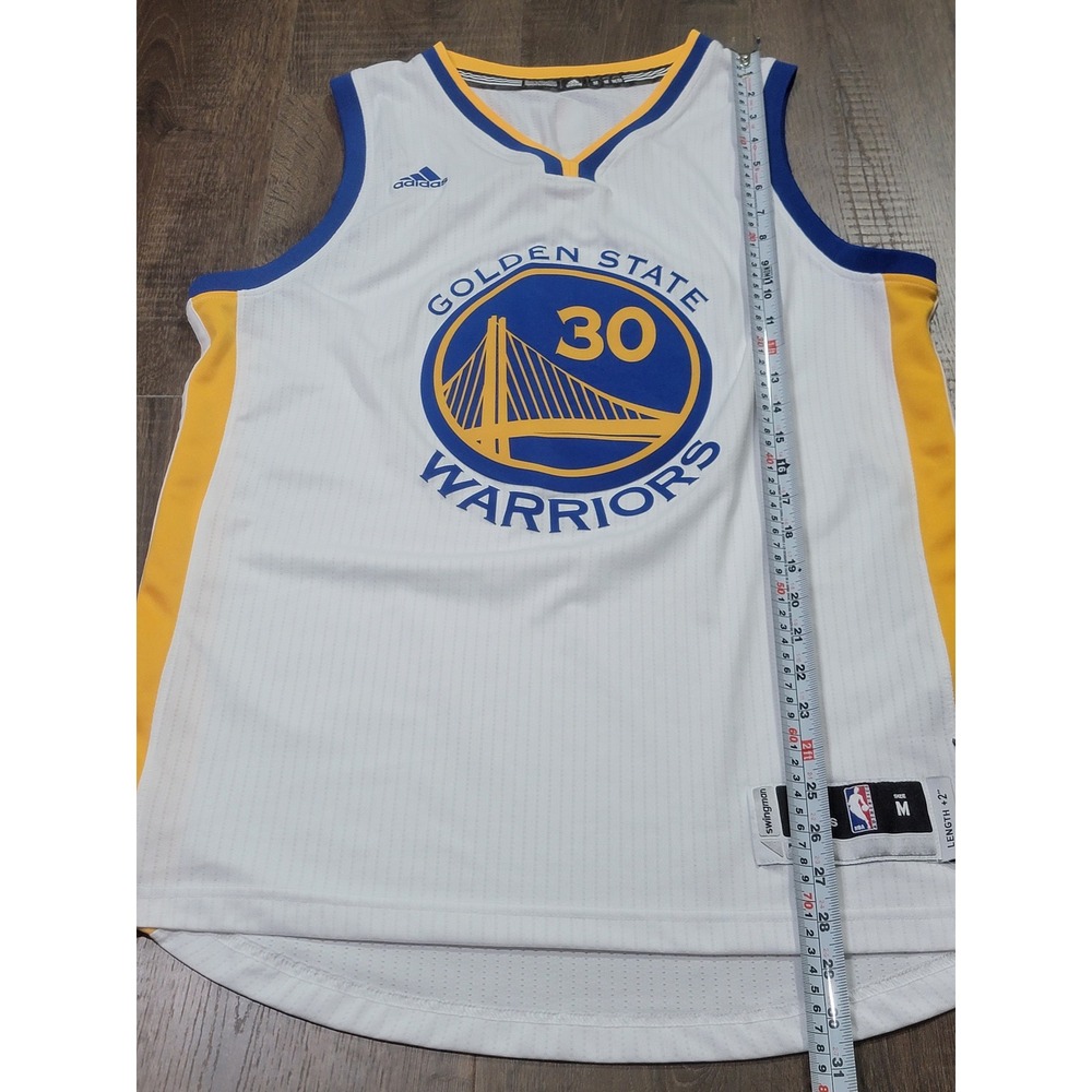 Adidas Golden State Warriors Stephen Curry 30 Swingman Jersey White Mens Medium